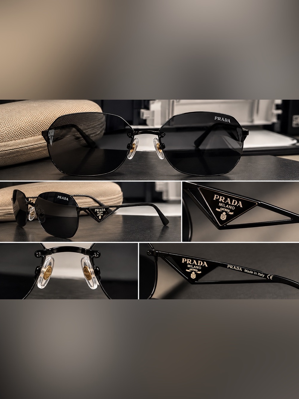 Unlisted Black Sunglasses with Gold Accents